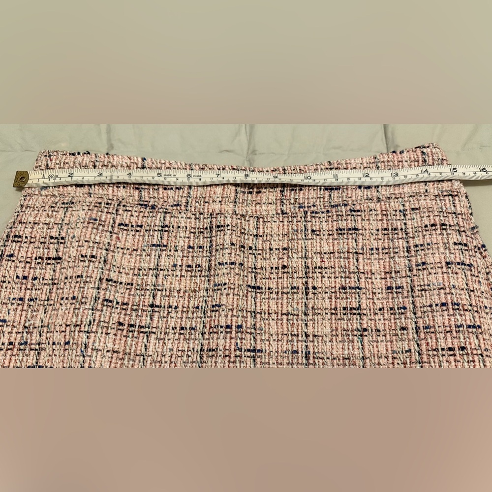 LOFT pink multicolored Tweed A-Line Skirt Size 2 - Picture 9 of 10
